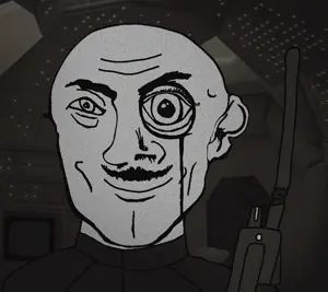 computer uncolored_skin overall coverall shaved cleft_chin butt_chin no_beard mustache smiling happy eyebrows neutral bald black_eyes multitool radio 6.gif