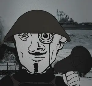 wave sea uncolored_skin overall coverall grey_shirt officer gorget body_armor goatee mustache apathetic eyebrows helmet soldier black_eyes megaphone 1.gif