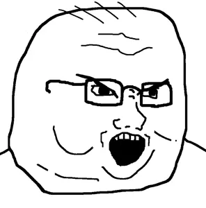 soyak, 1soyjak, alternate, angry, balding, black eyes, black hair, cleavage, fat, glasses