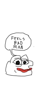 pepe, amphibian, animal, bald, black eyes, closed mouth, frog, front view, looking at you, no glasses