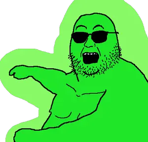 106087 - soybooru.com - arm crazed dennis_nedry fat glasses jurassic_park jurassic_park monochrome open_mouth pointing soyjak stretched_mouth stubble transparent_background wayne_knight.png