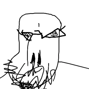 unknown, angry, bald, beard, frowning, looking at you, monochrome, nose, oekaki, open mouth