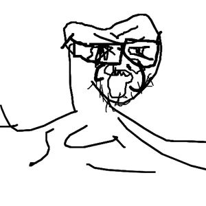 cryboy soyjak, soyak, angry, bald, beard, crying, deformed, fat, glasses, oekaki