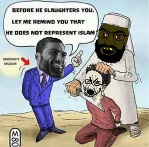 gigachad, cryboy soyjak, feraljak, tetojak, 2soyjaks, arab, beard, behead, black hair, brown skin