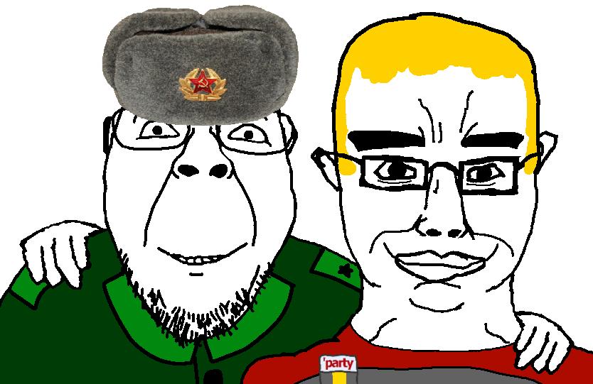 nate higgers, bernd, chudjak, chudjak front, chud troon alliance, natejak, 2soyjaks, blonde hair, closed mouth, clothes