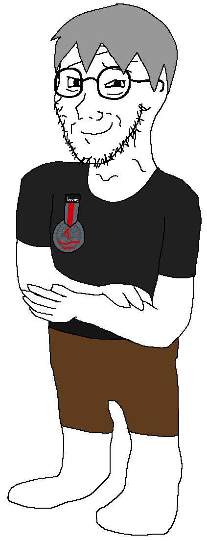 soyak, soyak (smug) 3, natejak, 1soyjak, black shirt, bordy, bordycuck, closed mouth, clothes, communism