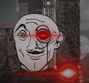 town giptonas uncolored_skin overall coverall grey_shirt officer body_armor scars mustache butt_chin smiling happy eyebrows red_eyes glowing_eyes monocle bald cool badge glowing 6.gif