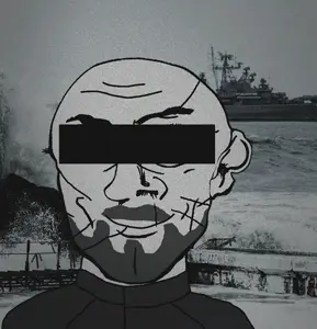 wave sea uncolored_skin overall coverall heavily_scarred scar stubble butt_chin beard smiling happy neutral eyebrows censored censor_bar bald cool holding_nothing 42.gif