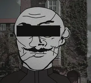 town giptonas uncolored_skin overall coverall grey_shirt heavily_scarred scar handlebar_mustache mustache apathetic neutral eyebrows censored censor_bar bald cool holding_nothing 26.gif
