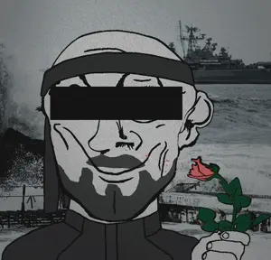 wave sea uncolored_skin overall coverall grey_shirt epic stubble butt_chin beard smirk smile happy eyebrows censored censor_bar bandana headband cool rose flower smelling 16.gif