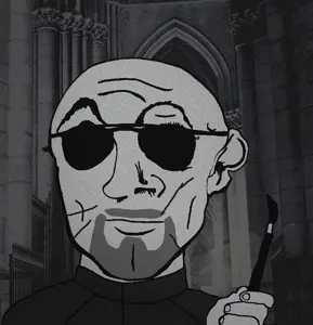 ancient uncolored_skin overall coverall dueling_scars fencing_scars scar goatee apathetic eyebrows aviator_sunglasses bald cool brush 9.gif