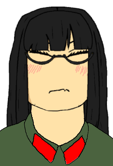 soychang, soytan, black eyes, black glasses, blush, chinese, chinese communist party, chink, closed eyes, closed mouth