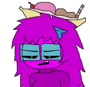femquote, animated, arch linux, banana, banana split ice cream, blue glasses, breasts, chroma key, clothes, eyes