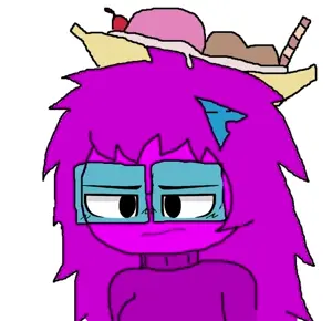 femquote, animated, arch linux, banana, banana split ice cream, blue glasses, breasts, chroma key, clothes, eyes