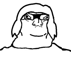 lactoriajak, female lactoriajak, femjak, joyjaks, femjaks, 1soyjak, bbw, black eyes, closed mouth, fat