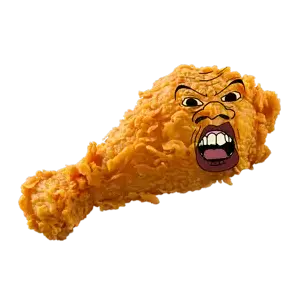 feraljak, feralnigger, foodeez!, 1soyjak, angry, chicken, food, fried chicken, front view, kfc