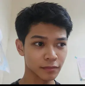 black eyes, black hair, brown skin, closed mouth, hair, irl background, looking to the right, neutral, no beard, no glasses