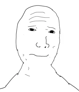 wojak, 1nas, 1wojak, bald, black eyes, closed mouth, forehead lines, neutral, no beard, no glasses
