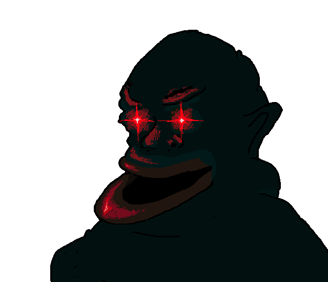 classic amerimutt, amerimutt, black skin, brown skin, dark skin, ear, glowing, glowing eyes, green skin, la luz extinguido