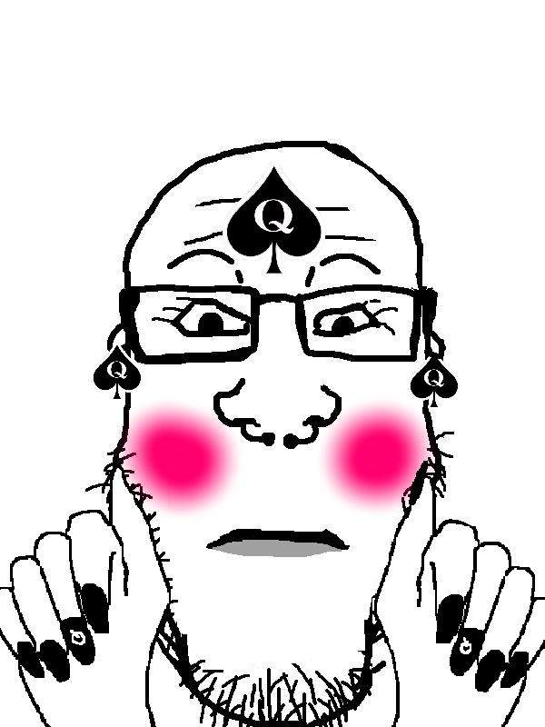 markiplier soyjak, neutralplier, spadeson, blacked, blush, closed mouth, earrings, glasses, hands, lipstick