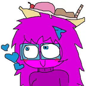 femquote, 1nas, arch linux, banana, banana split ice cream, big glasses, blue eyes, blue glasses, blue heart, blush