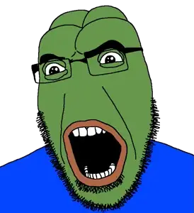 pepe, cobson, frogson, fusionjaks, amphibian, animal, bald, big lips, blue shirt, eyebrows