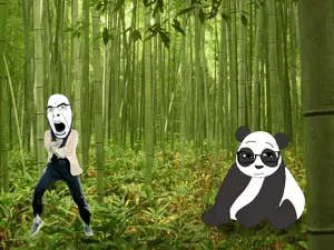 Cobson dancing Infront of panda.gif
