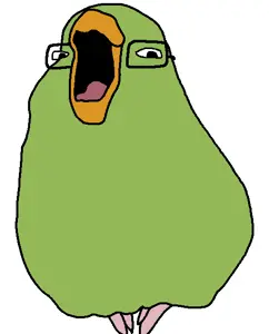 markiplier soyjak, animal, bird, glasses, open mouth, parrot, soyjak