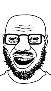 unknown, bald, big lips, ears, forehead lines, glasses, lips, nigger, open mouth, portrait