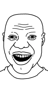 unknown, bald, big lips, ears, forehead lines, lips, nigger, no beard, no glasses, open mouth
