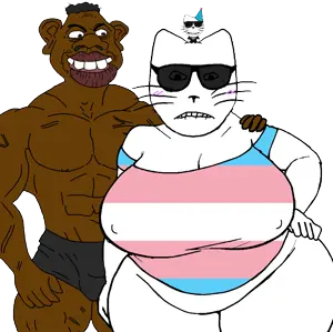 sheeeit, markiplier soyjak, pliermeowjak, bbw girlfriend, bibisibvlls, 3soyjaks, animal, animated, bbw, bibisibvll