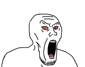 unknown, 1soyjak, angry, crying, looking to the right, no glasses, open eyes, open mouth, screamjak, side view