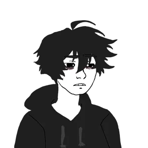 twinkjak, wojak, black hair, closed mouth, hair, half body, no beard, no glasses, open eyes, short hair