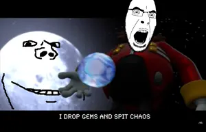 dr. eggman, sonic the hedgehog, cobson, impish soyak ears, 2soyjaks, angry, fat, gem, glasses, jacket