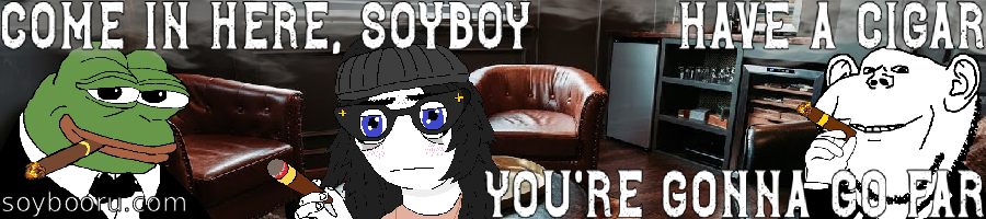 pepe, soytan, impish soyak ears, soybooru banner, banner, beanie, blue eyes, cigar, cigarette, clothes