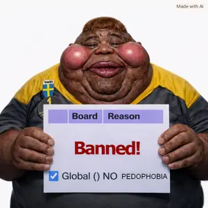 272444 - soybooru.com - 1_year_on_bald_men_with_glasses_website 1soyjak ai_generated alicia black_eyes brown_hair brown_skin chin closed_mouth fat fat_alicia front_view gapejak glasses hair half_body holding_object.png