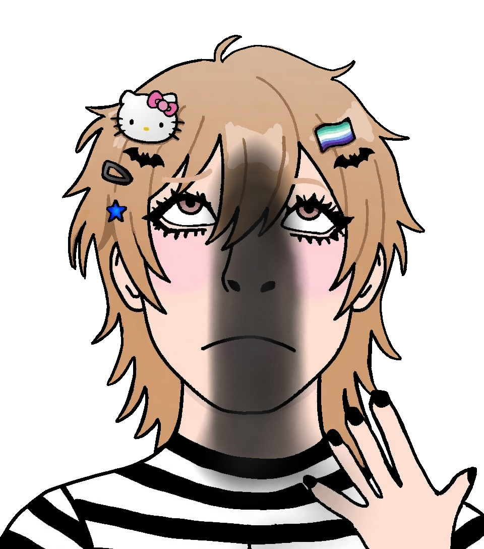 cobson, pawbson, pawbson front, 1soyjak, banana, blonde hair, brown eyes, closed mouth, food, front view