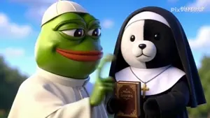 pepe, pepelaugh, it's based and christpilled, pepe lore, amphibian, animal, animated, ash, based and christpilled, bear