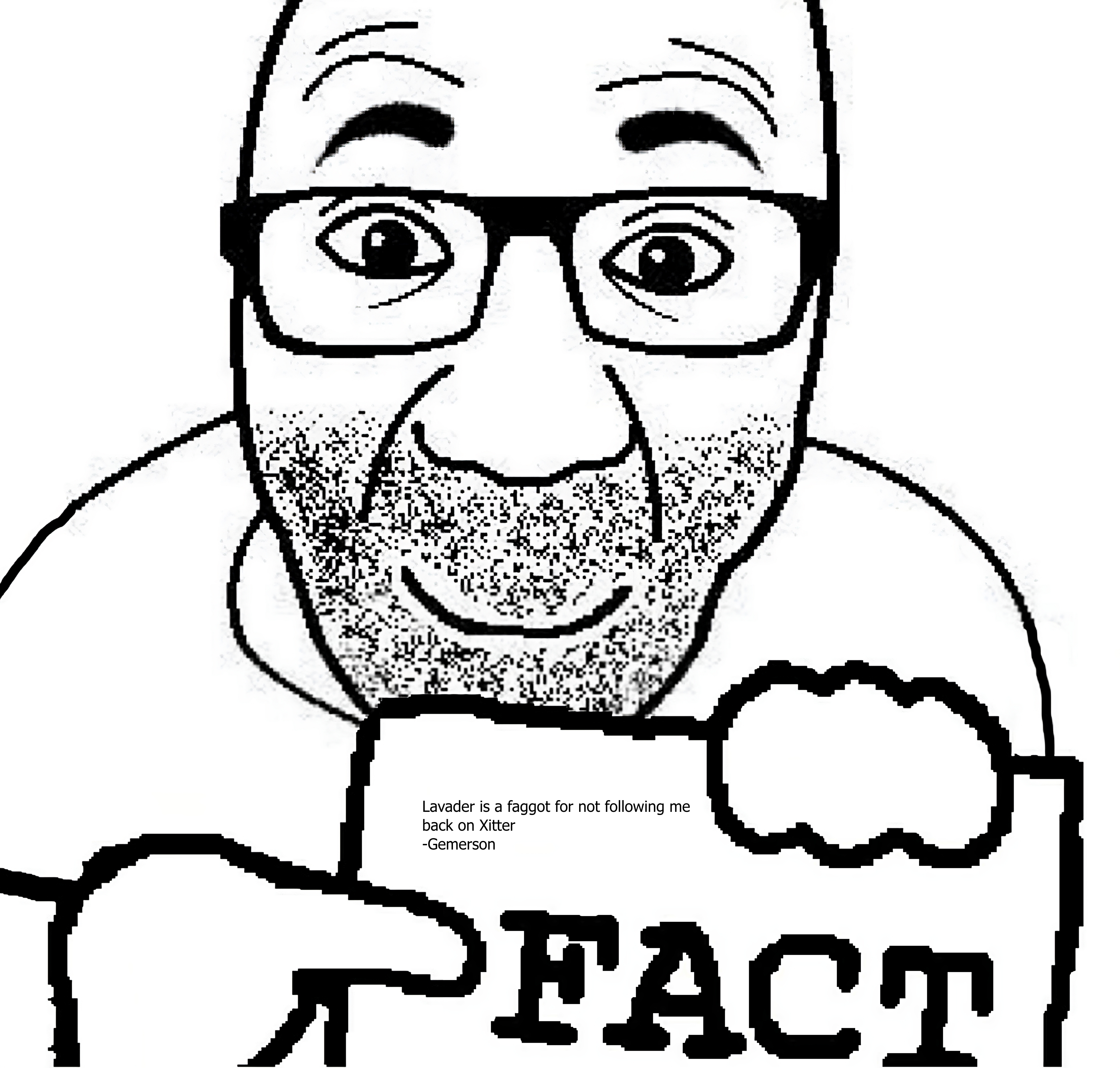 el perro rabioso, arm, closed mouth, fact, gay, glasses, holding object, lavader, looking at you, monochrome