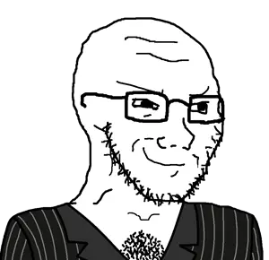 soyak, soyak (smug), bald, closed mouth, clothes, forehead lines, glasses, hairy chest, looking to the right, monochrome