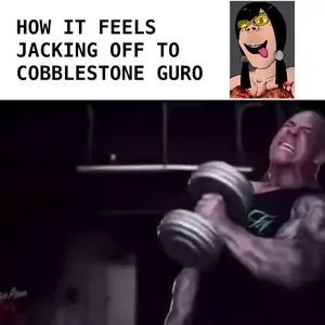 gapejak, how it feels jacking off to, 1soyjak, animated, black hair, female, front view, glasses, gray background, guro