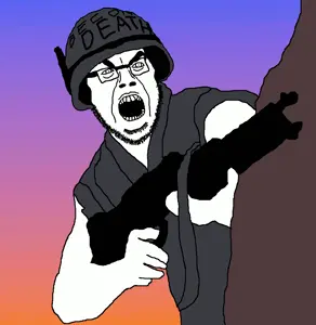 cobson, animated, arm, clothes, firearm, glasses, gun, hands, hat, helmet