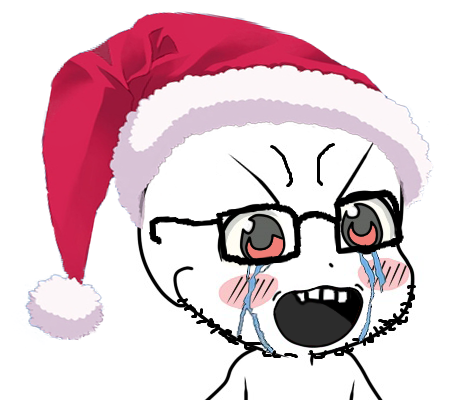 soyak, gyatejaks, angry, anime, bloodshot eyes, blush, christmas, clothes, crying, glasses