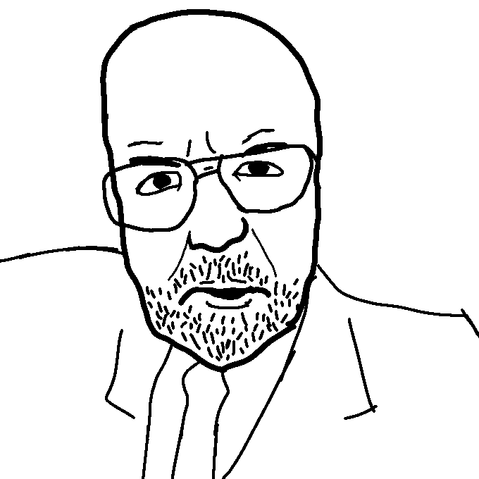 soyak, /pol/ (soyjak.party), 1soyjak, accelerationism, atomwaffen division, bald, black eyes, fat, front view, glasses