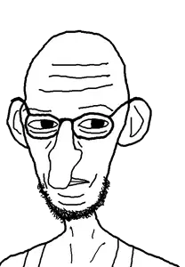 unknown, winston, bald, closed mouth, glasses, looking to the right, open eyes, skinny, stubble, transparent background