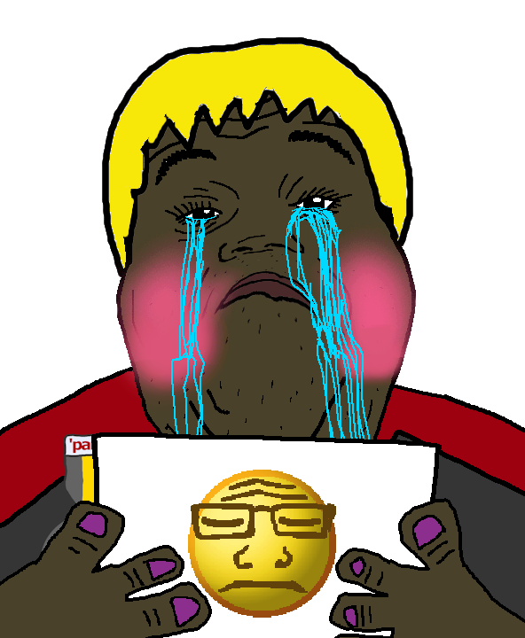 alicia, markiplier soyjak, hunky twink sex machine, hunky twink sex machine, hunk reacts, 2soyjaks, all soycucks are brown and trans, blonde hair, brown skin, closed mouth