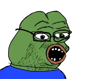 pepe, pepejak, amphibian, animal, frog, glasses, green skin, open mouth, soyjak, stubble