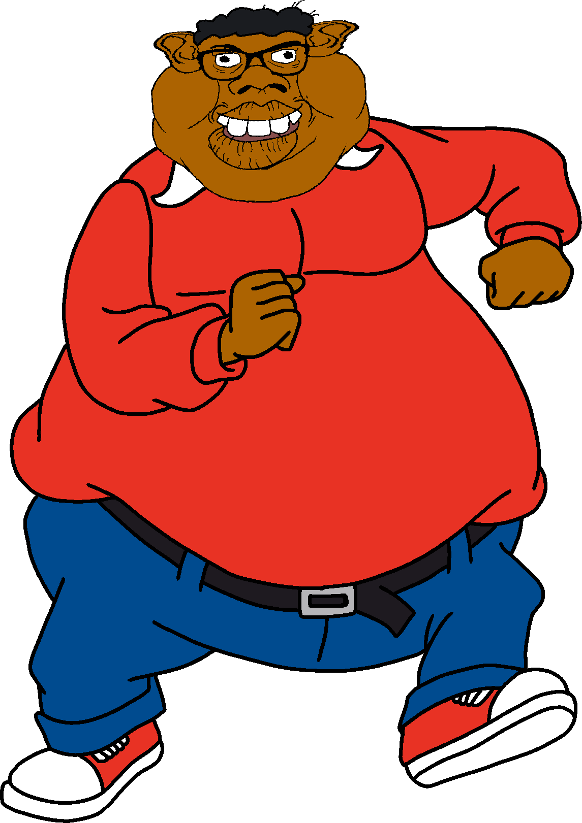 sheeeit, brandon, branigger, 1soyjak, arm, belt, belt buckle, big lips, big nigger lips, bill cosby