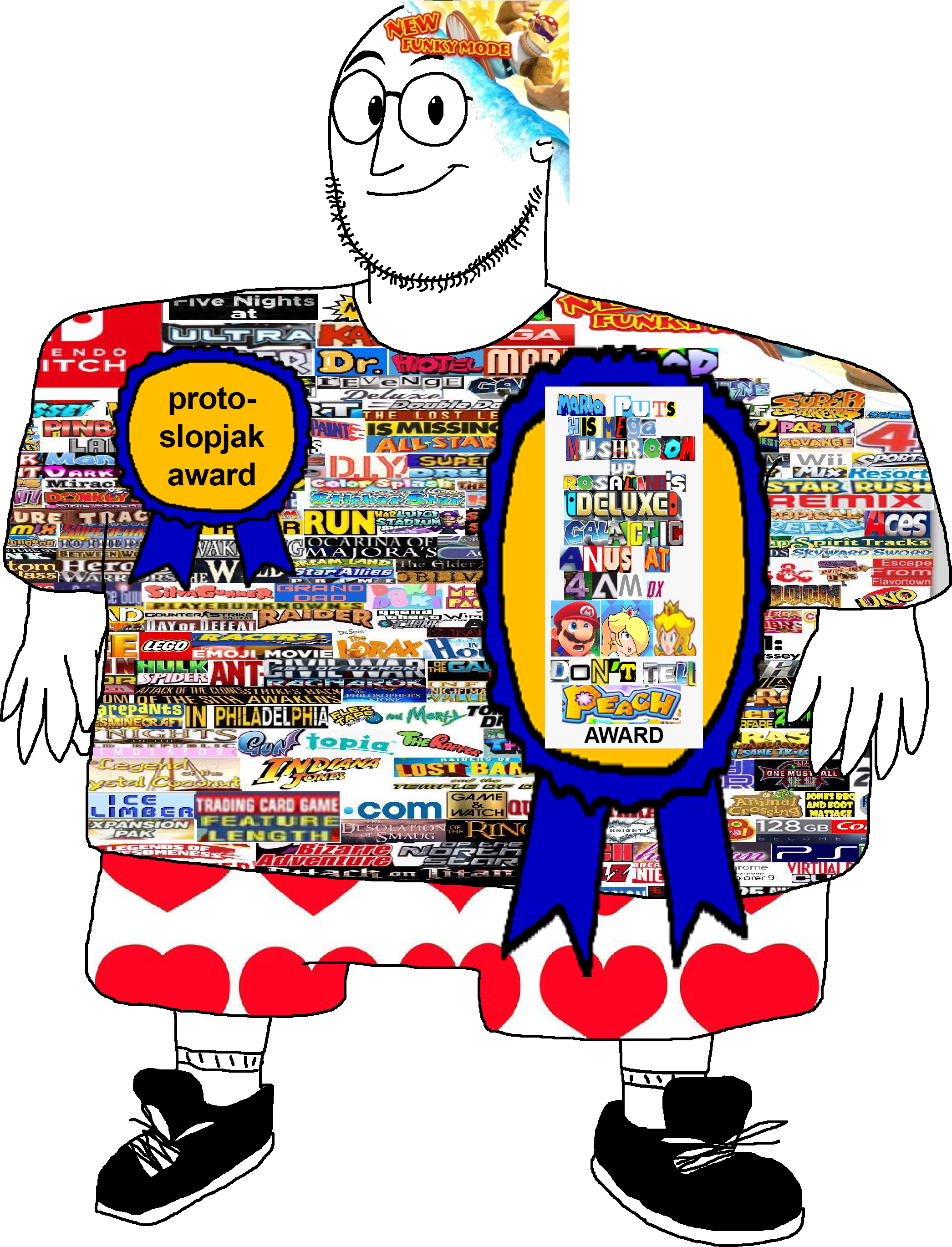 weirdpenis, wide penis, slopjak, 1soyjak, award, awards, bald, black eyes, black shoes, closed mouth