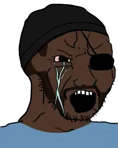 demoman (team fortress 2), soyak, beanie, black skin, bloodshot eyes, clothes, crying, eyepatch, hat, nigger
